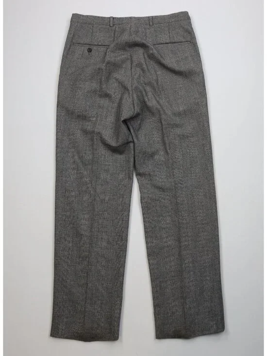 Vintage 70s Christian Dior Mens 34x34 Heavy Wool Knit Wide Leg Chino Pants Plaid - Picture 12 of 15